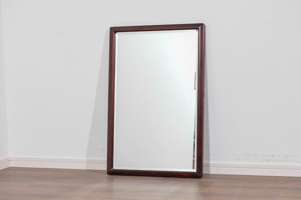 中古　美品　北海道民芸家具　シンプルなデザインで取り入れやすいミラー　(R-085915)