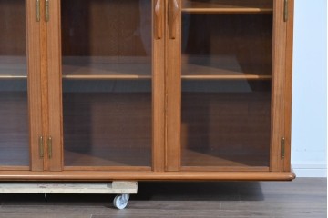 《台輪取り付け加工費込み》　和製ヴィンテージ　ガラス扉のすっきりとした佇まいのキャビネット　(R-085917)