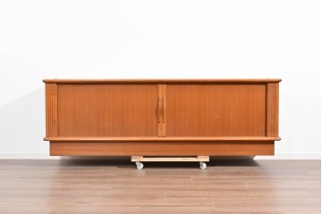 《天板取り付け加工費込み》　和製ヴィンテージ　シャッター扉(蛇腹扉)と引き出しを備えたサイドボード　(R-085918)