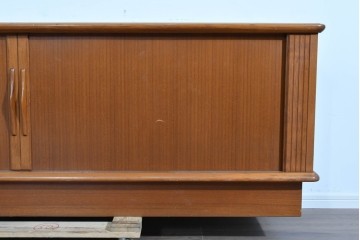 《天板取り付け加工費込み》　和製ヴィンテージ　シャッター扉(蛇腹扉)と引き出しを備えたサイドボード　(R-085918)