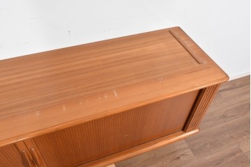 《天板取り付け加工費込み》　和製ヴィンテージ　シャッター扉(蛇腹扉)と引き出しを備えたサイドボード　(R-085918)