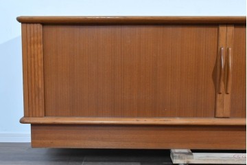 《天板取り付け加工費込み》　和製ヴィンテージ　シャッター扉(蛇腹扉)と引き出しを備えたサイドボード　(R-085918)