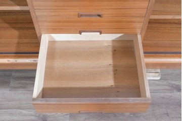 《天板取り付け加工費込み》　和製ヴィンテージ　シャッター扉(蛇腹扉)と引き出しを備えたサイドボード　(R-085918)