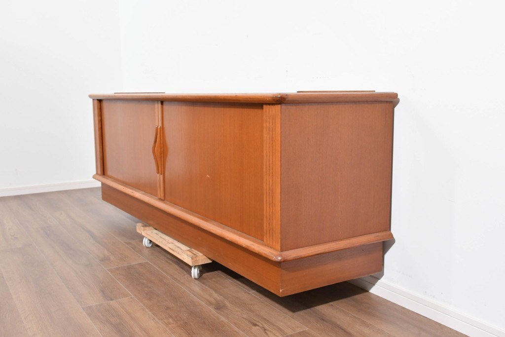 《天板取り付け加工費込み》　和製ヴィンテージ　シャッター扉(蛇腹扉)と引き出しを備えたサイドボード　(R-085918)