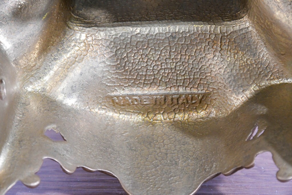 中古　美品　高級品　イタリア　FARBEL　六本木アピス取り扱い　華やかな装飾が目を惹く真鍮製キャンドルスタンド2台セット　(R-085920)