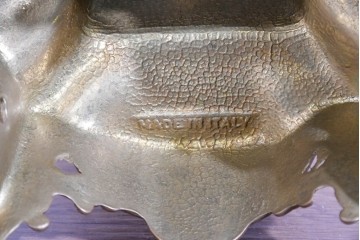 中古　美品　高級品　イタリア　FARBEL　六本木アピス取り扱い　華やかな装飾が目を惹く真鍮製キャンドルスタンド2台セット　(R-085920)