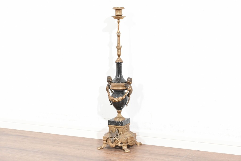 中古　イタリア　Lancini(ランチーニ)　華やかな天使モチーフのキャンドルスタンド　(R-085921)