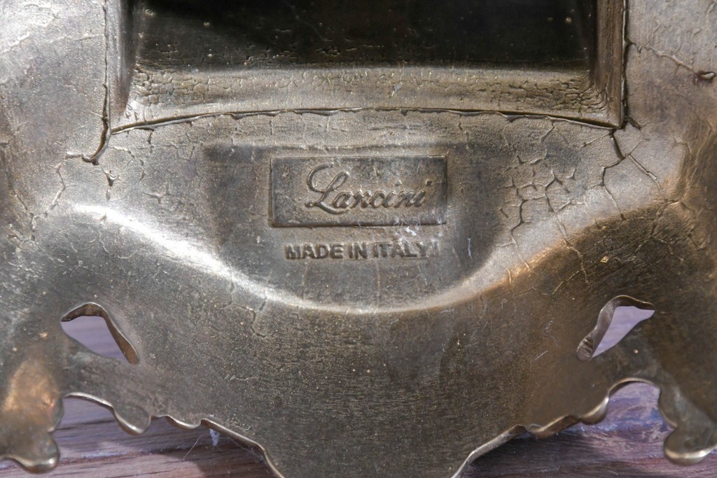 中古　イタリア　Lancini(ランチーニ)　華やかな天使モチーフのキャンドルスタンド　(R-085921)