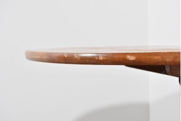 和製ヴィンテージ　希少なチーク無垢材を使用した上質なラウンドダイニングテーブル　(R-085922)