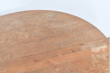 和製ヴィンテージ　希少なチーク無垢材を使用した上質なラウンドダイニングテーブル　(R-085922)