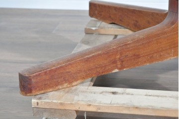 和製ヴィンテージ　希少なチーク無垢材を使用した上質なラウンドダイニングテーブル　(R-085922)