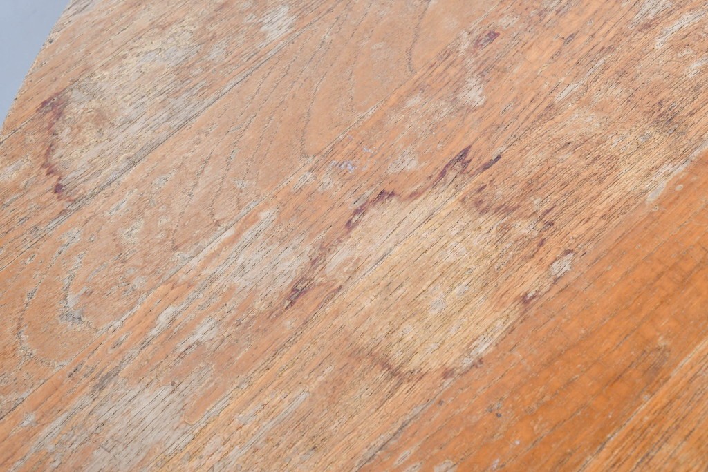 和製ヴィンテージ　希少なチーク無垢材を使用した上質なラウンドダイニングテーブル　(R-085922)