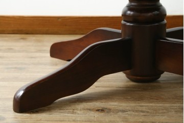 和製ヴィンテージ　希少な廃番品　柏木工(KASHIWA)　ブナ材　上品な挽物脚のラウンドダイニングテーブル　(R-085924)