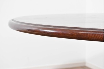 和製ヴィンテージ　希少な廃番品　柏木工(KASHIWA)　ブナ材　上品な挽物脚のラウンドダイニングテーブル　(R-085924)