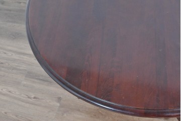 和製ヴィンテージ　希少な廃番品　柏木工(KASHIWA)　ブナ材　上品な挽物脚のラウンドダイニングテーブル　(R-085924)