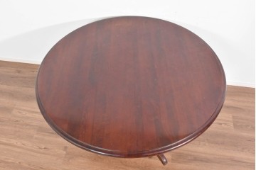 和製ヴィンテージ　希少な廃番品　柏木工(KASHIWA)　ブナ材　上品な挽物脚のラウンドダイニングテーブル　(R-085924)