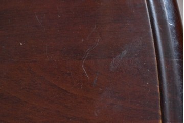 和製ヴィンテージ　希少な廃番品　柏木工(KASHIWA)　ブナ材　上品な挽物脚のラウンドダイニングテーブル　(R-085924)