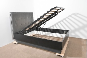 中古　希少な廃番品　BoConcept(ボーコンセプト)　Lugano(ルガーノ)　跳ね上げ式ダブルベッドフレーム　定価約30万円　(R-085927)