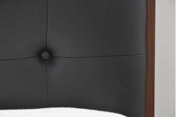 中古　Sealy(シーリー)　ポスチャーペディック　FORTE(フォルテ)　ダブルクッションタイプの本革ヘッドボード付きセミダブルベッド　定価(フレーム+マットレス)約52万円　(R-085930)