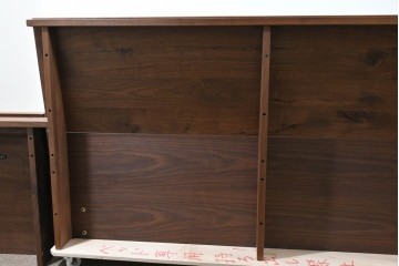 中古　美品　Veil(ヴェール)　ウォールナット　マットレス付きのダブルサイズベッド　定価約30万円　(R-085931)