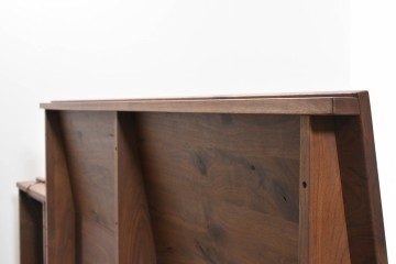 中古　美品　Veil(ヴェール)　ウォールナット　マットレス付きのダブルサイズベッド　定価約30万円　(R-085931)