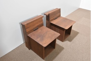 中古　美品　Veil(ヴェール)　ウォールナット　マットレス付きのダブルサイズベッド　定価約30万円　(R-085931)