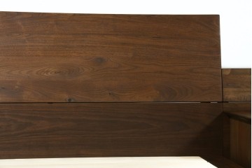 中古　美品　Veil(ヴェール)　ウォールナット　マットレス付きのダブルサイズベッド　定価約30万円　(R-085931)