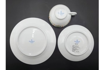 フランス　LIMOGES(リモージュ)　Haviland(アビランド)　Muscadin(ムスカディン) 　愛らしい花柄のトリオ3客セット　(R-085943)