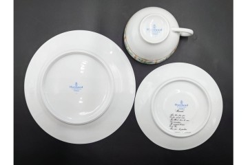 フランス　LIMOGES(リモージュ)　Haviland(アビランド)　Muscadin(ムスカディン) 　愛らしい花柄のトリオ4客セット　(R-085944)