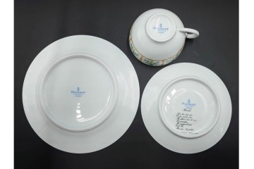 フランス　LIMOGES(リモージュ)　Haviland(アビランド)　Muscadin(ムスカディン) 　愛らしい花柄のトリオ4客セット　(R-085944)