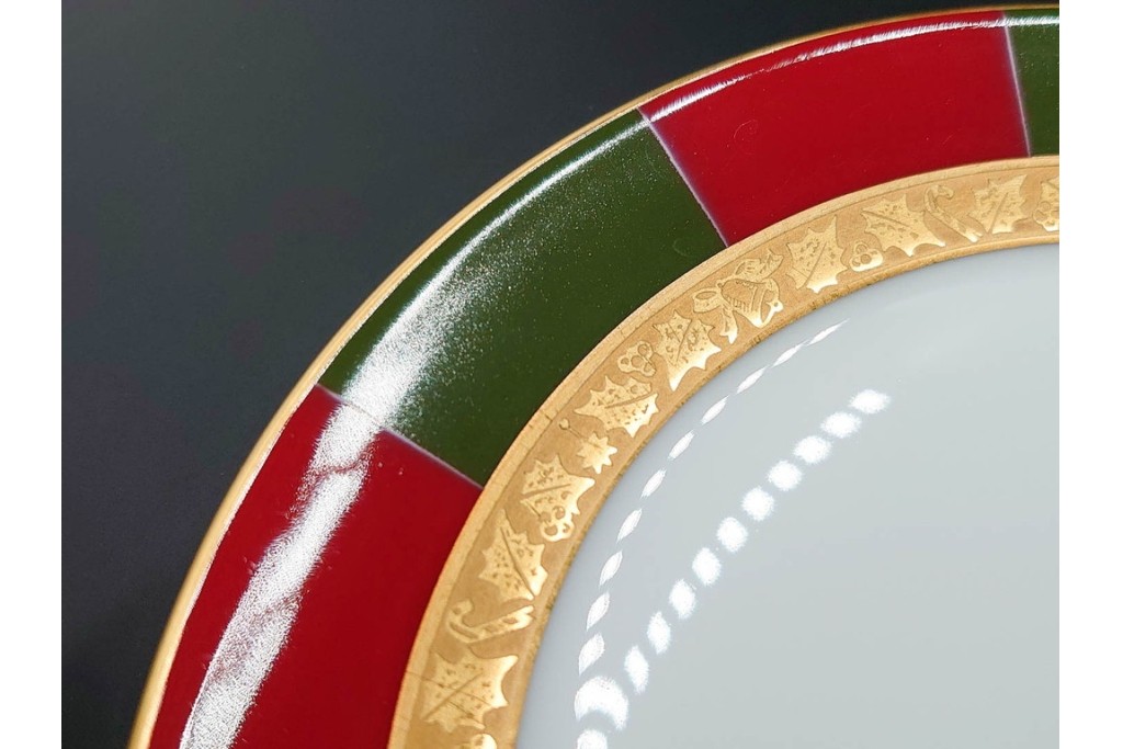 大倉陶園(OKURA/OAC)　歳時記シリーズ　クリスマス&鯉のぼり　季節を感じるトリオ2客セット　プレートのみ外箱付き　(R-085945)