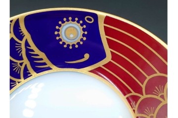 大倉陶園(OKURA/OAC)　歳時記シリーズ　クリスマス&鯉のぼり　季節を感じるトリオ2客セット　プレートのみ外箱付き　(R-085945)