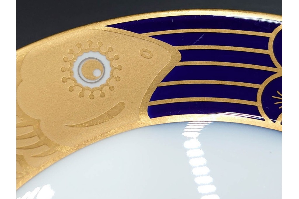 大倉陶園(OKURA/OAC)　歳時記シリーズ　クリスマス&鯉のぼり　季節を感じるトリオ2客セット　プレートのみ外箱付き　(R-085945)