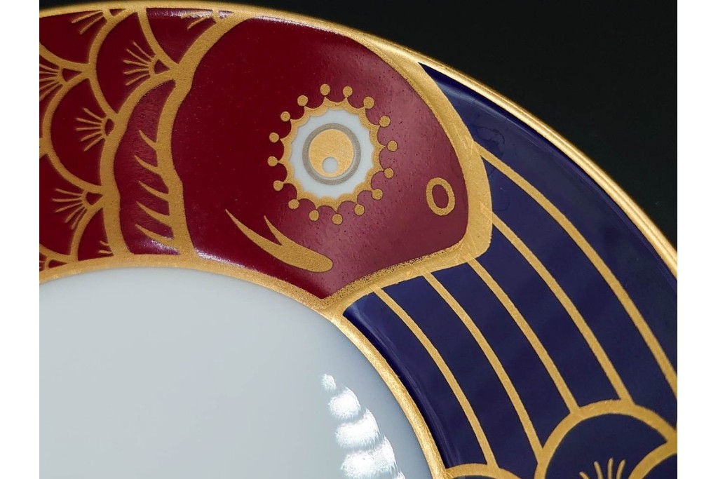 大倉陶園(OKURA/OAC)　歳時記シリーズ　クリスマス&鯉のぼり　季節を感じるトリオ2客セット　プレートのみ外箱付き　(R-085945)