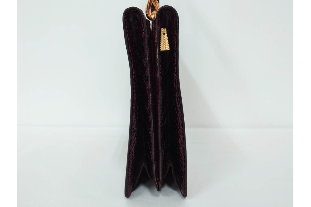 フランス　MORABITO(モラビト)　ヴァンドーム　クロコダイルレザー　艶やかな質感が際立つハンドバッグ　(R-085949)