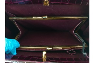 フランス　MORABITO(モラビト)　ヴァンドーム　クロコダイルレザー　艶やかな質感が際立つハンドバッグ　(R-085949)