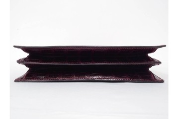 フランス　MORABITO(モラビト)　ヴァンドーム　クロコダイルレザー　艶やかな質感が際立つハンドバッグ　(R-085949)