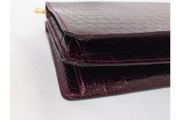 フランス　MORABITO(モラビト)　ヴァンドーム　クロコダイルレザー　艶やかな質感が際立つハンドバッグ　(R-085949)