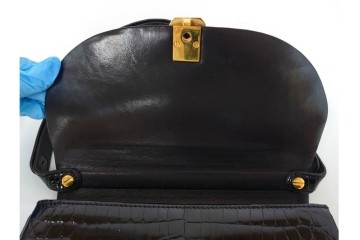 フランス　MORABITO(モラビト)　クロコダイルレザー　ヴァンドーム　端正なフォルムのショルダーバッグ　(R-085950)