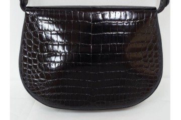 フランス　MORABITO(モラビト)　クロコダイルレザー　ヴァンドーム　端正なフォルムのショルダーバッグ　(R-085950)