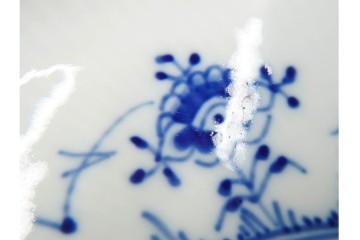 デンマーク製　ROYAL COPENHAGEN(ロイヤルコペンハーゲン)　ブルーフルーテッド フルレース　クレセントディッシュ・オーバルディッシュのセット　定価(2枚合計)約15万5千円　(R-085952)