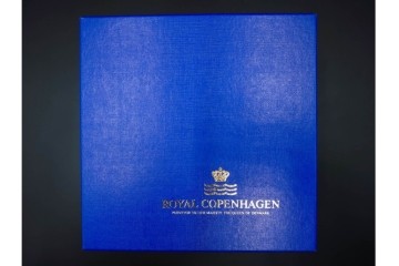 デンマーク製　ROYAL COPENHAGEN(ロイヤルコペンハーゲン)　ブルーフルーテッド　フルレース　透かしの縁飾りが優雅なシェルディッシュ　外箱付き　(R-085957)