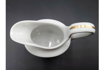 イタリア製　Richard Ginori(リチャードジノリ)　インペロジュリエッタ　ピンクリボンと花模様が優雅なティーポット・クリーマー・シュガーポット・トレーのセット　(R-085959)