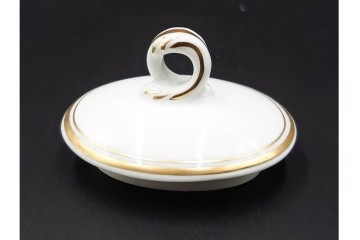 イタリア製　Richard Ginori(リチャードジノリ)　インペロジュリエッタ　ピンクリボンと花模様が優雅なティーポット・クリーマー・シュガーポット・トレーのセット　(R-085959)