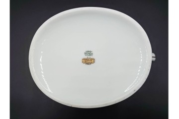 イタリア製　Richard Ginori(リチャードジノリ)　インペロジュリエッタ　ピンクリボンと花模様が優雅なティーポット・クリーマー・シュガーポット・トレーのセット　(R-085959)