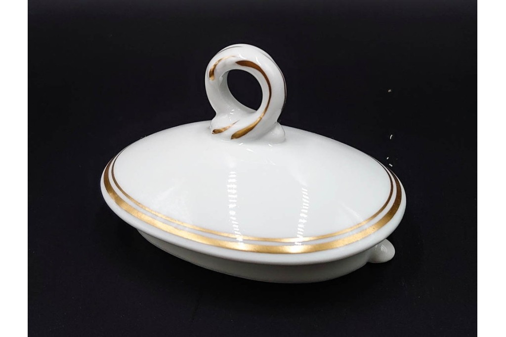 イタリア製　Richard Ginori(リチャードジノリ)　インペロジュリエッタ　ピンクリボンと花模様が優雅なティーポット・クリーマー・シュガーポット・トレーのセット　(R-085959)