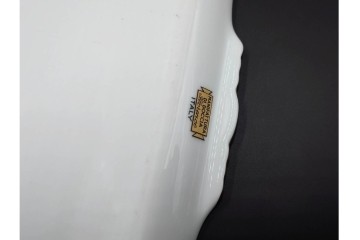 イタリア製　Richard Ginori(リチャードジノリ)　インペロジュリエッタ　ピンクリボンと花模様が優雅なティーポット・クリーマー・シュガーポット・トレーのセット　(R-085959)