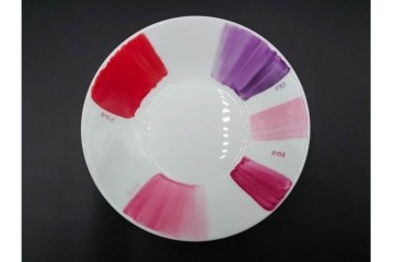 イタリア製　Richard Ginori(リチャードジノリ)　Paola Navone(パオラ・ナヴォーネ)　色彩豊かな筆致文様のトリオ4客セット　(R-085960)