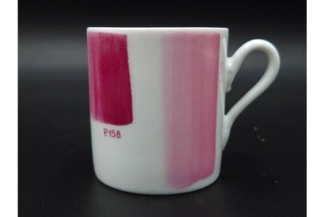 イタリア製　Richard Ginori(リチャードジノリ)　Paola Navone(パオラ・ナヴォーネ)　色彩豊かな筆致文様のトリオ4客セット　(R-085960)