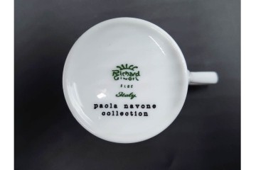 イタリア製　Richard Ginori(リチャードジノリ)　Paola Navone(パオラ・ナヴォーネ)　色彩豊かな筆致文様のトリオ4客セット　(R-085960)